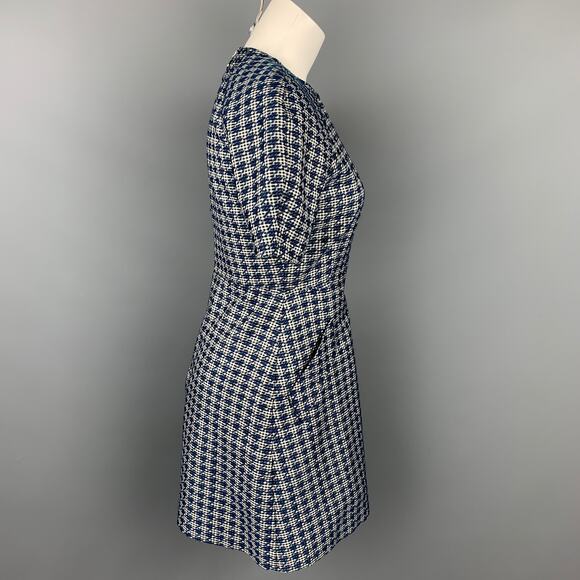 MAISON KITSUNE Size 4 Blue Gingham Polyester Blend Sleeveless Dress - Picture 3 of 6